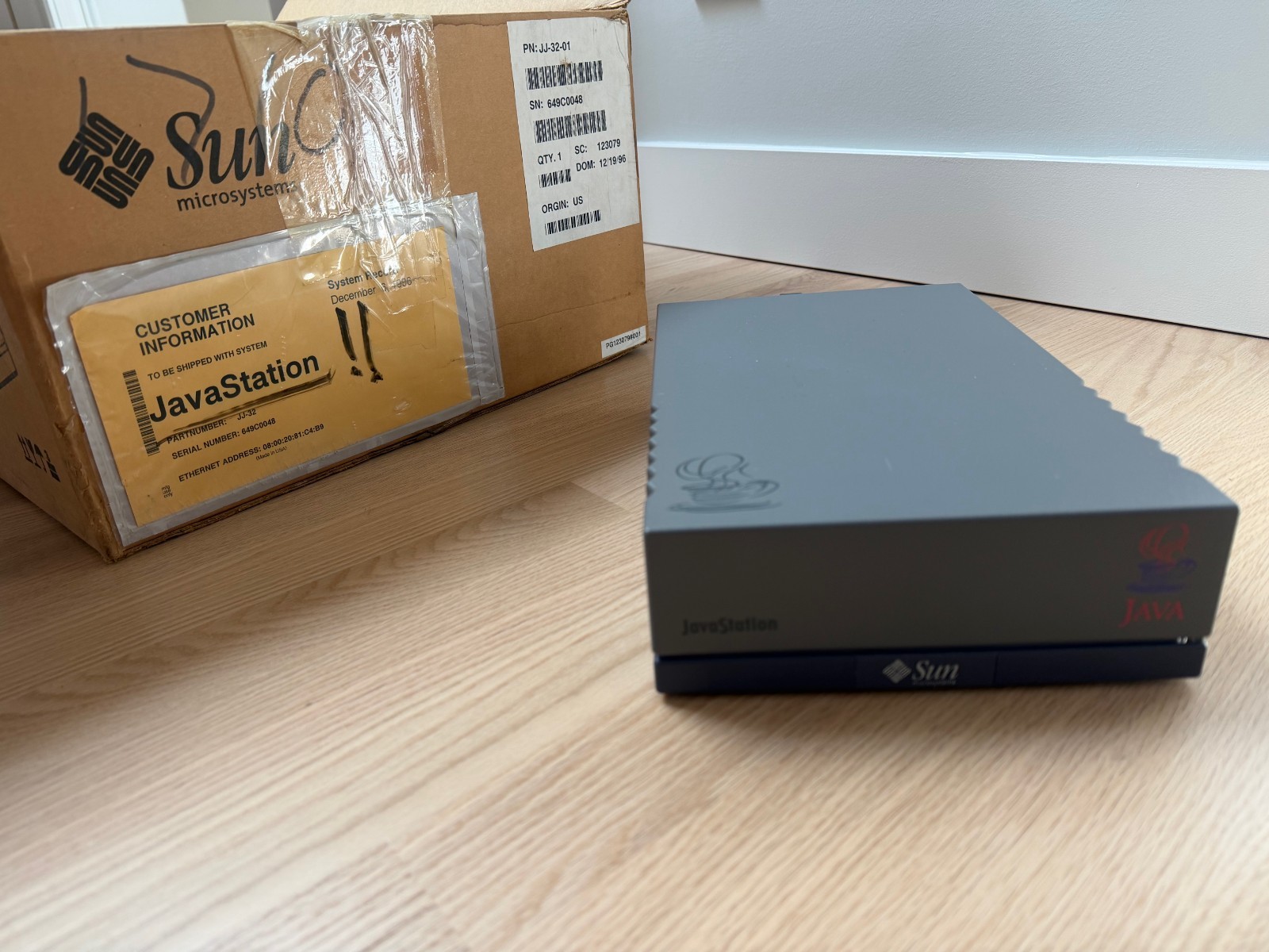 Prototype Sun Microsystems JavaStation 1 Complete In Box CIB NOS Low Serial #